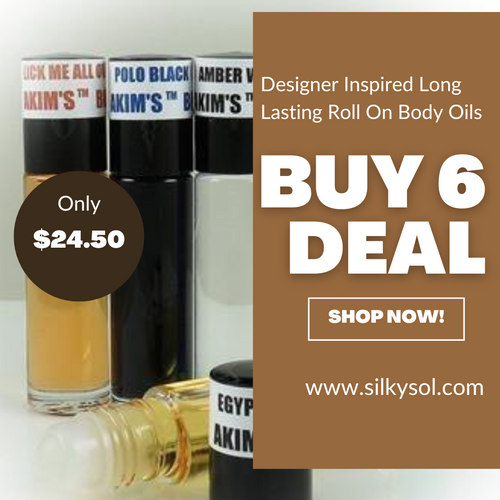 Buy 6, Designer Inspired, Roll On Body Perfume Oil, Long Lasting, 1 ounce bottle