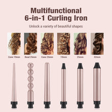 Cargar imagen en el visor de la galería, 6 in 1 Multi-functional Electric Hair Curler for Women Professional Ceramic Curling Iron Adjustable Temperature Household Hair Styling Tools