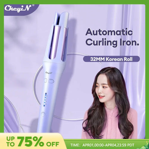 CkeyiN Automatic Hair Curler 32MM Auto Rotating Ceramic Hair Roller Professional Curling Iron Curling Wand Hair Waver