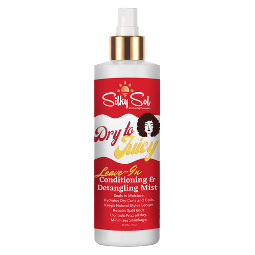 Dry-to-Juicy Leave-in Conditioning & Detangling Mist | Silky Sol Vegan Restorative Aesthetics .