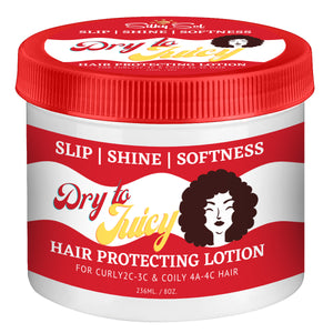 Dry-to-Juicy Hair Protecting Lotion, Softens, Shapes, and adds shine to dry, dull, brittle hair
