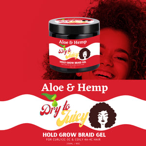 Dry-to-Juicy Braid Gel Infused with Hemp plus Aloe | Silky Sol Vegan Restorative Aesthetics .