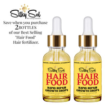 Load image into Gallery viewer, Silky Sol&#39;s Hair Food Liquid Vitamin drops infused with Vitamin D and Zinc, extra strength to thicken, grow, and thin hair quick 2-Pack  2oz bottles